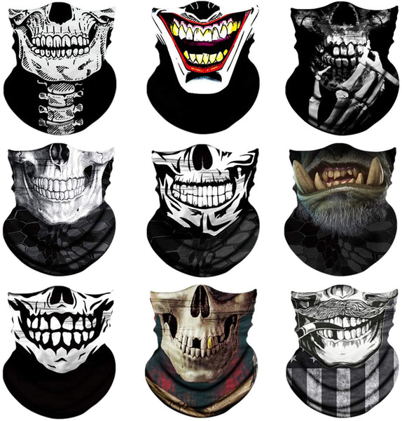 9 Pcs Seamless Skull Face Scarf