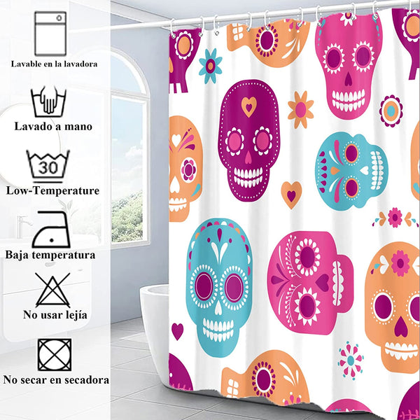 Sugar Skull Shower Curtain, 72x72 Inches