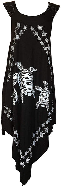 Sea Turtle Crochet Embroidery Summer Dress