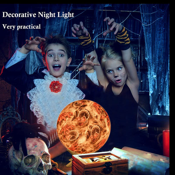 Skull Color Changing Moon Lamp (5.9 inch 16 Colors LED with Stand)