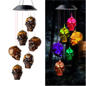 Skull String Color Light Solar Wind Chime