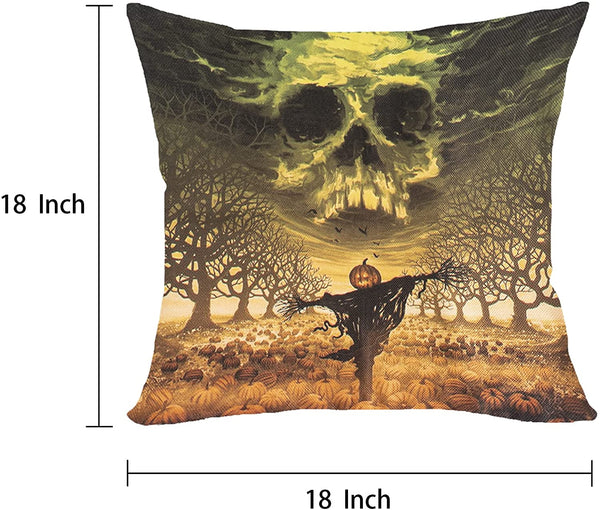 Skull Decor, Set of 4 Cushion Covers 18 x 18 Inch