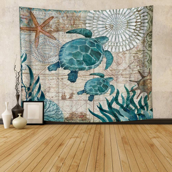 33.9x27.6 inch Sea Turtle Wall Hanging Tapestry