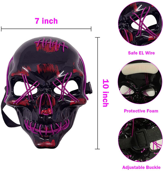 Skull Purge LED Light Up Mask
