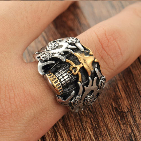 Men Stainless Steel Skull Kito Head Ring