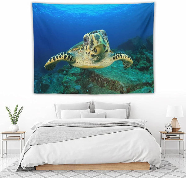 Decorative Sea Turtle Wall Tapestry, 50x60 Inches