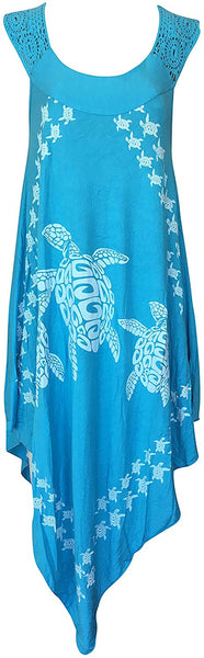 Sea Turtle Crochet Embroidery Summer Dress