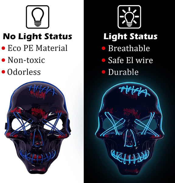 Skull Purge LED Light Up Mask
