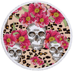 Skull Pattern 59 inch Large Round Towel