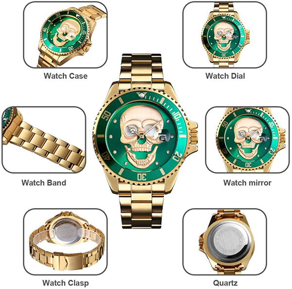 Men Skull Luminous Watch