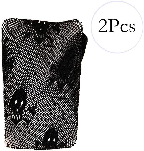 Skull Fishnet Stockings High Waisted Tights Pantyhose 2Pcs