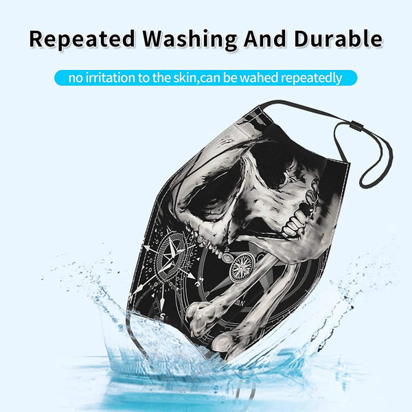 4pcs Skull Filter Pocket Face Mask With 8 Filters