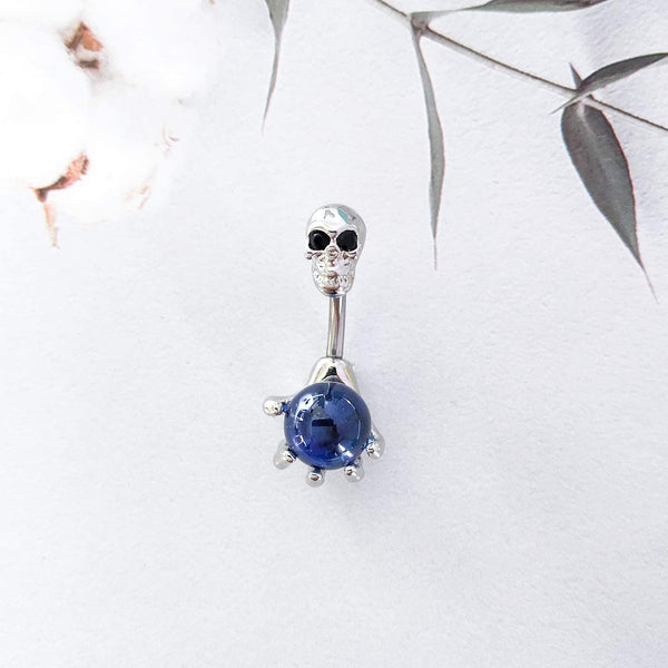 Surgical Steel Skull Navel Belly Button Ring