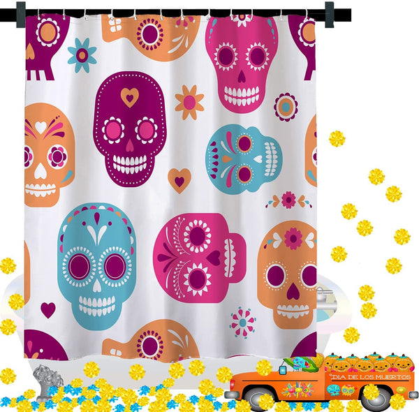 Sugar Skull Shower Curtain, 72x72 Inches