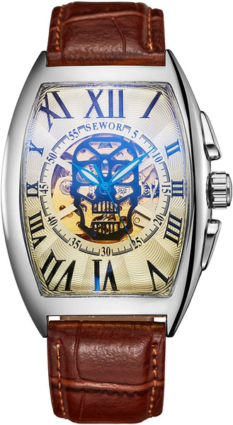 Men Skull Skeleton Mechanical Wrist Watch
