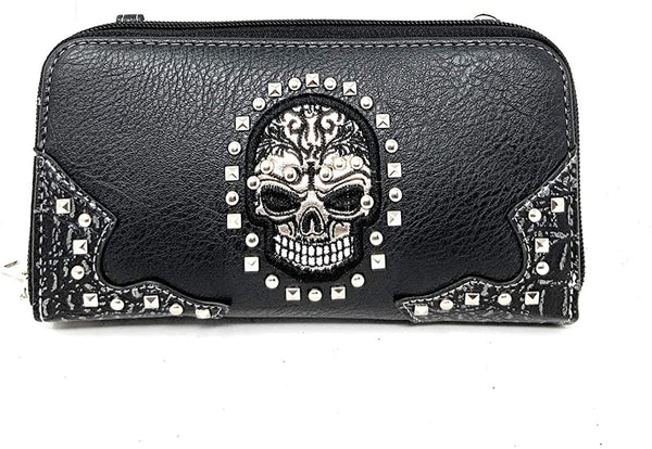 Sugar Skull Handbag Purse Wallet Set