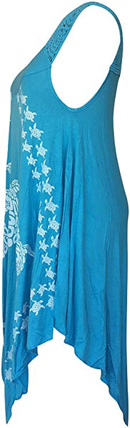 Sea Turtle Crochet Embroidery Summer Dress
