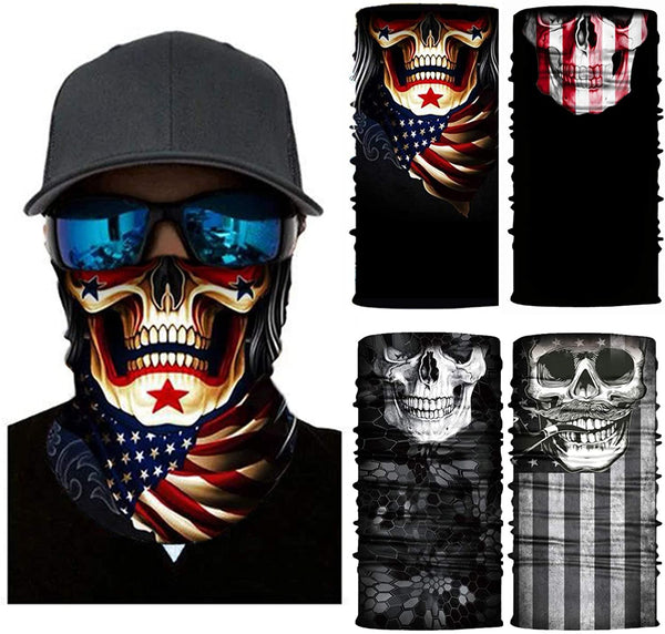 4 Pack Multifunctional Skull Face Mask