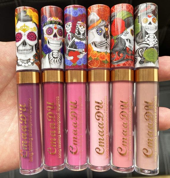 6Pcs Set Skull Glitter Style Matte Long Lasting Waterproof Liquid Lipstick