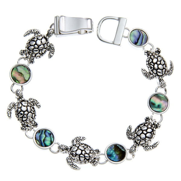 Sea Turtle Abalone Charm Bracelet