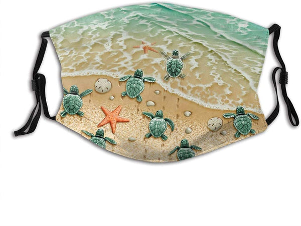 Baby Sea Turtles Face Cover Protection with Filter Pocket