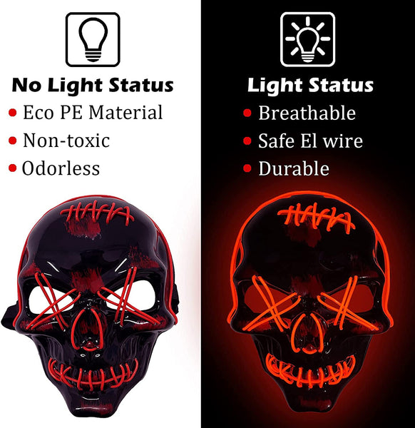 Skull Purge LED Light Up Mask