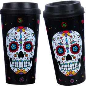 Set of 2 DAY OF THE DEAD SKULL FACE TUMBLER