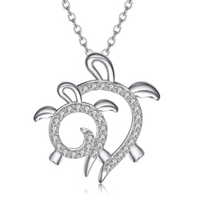 Sea Turtle Crystal Pendant Necklace