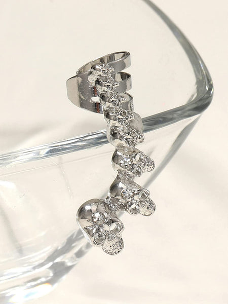 Skull Ear Cuff Layered Piercing Earrings