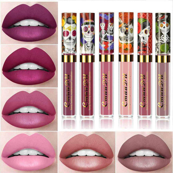 6Pcs Set Skull Matte Long Lasting Waterproof Liquid Lipstick