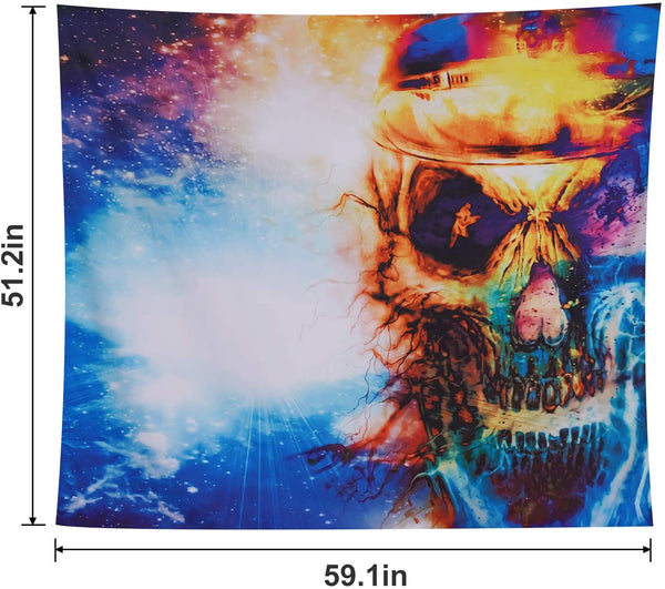 Psychedelic Skull Wall Tapestry 51.2ʺ x 59.1ʺ