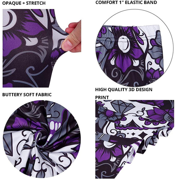 Women Sugar Skull Shorts Leggings