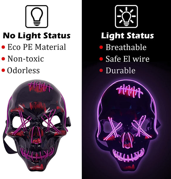 Skull Purge LED Light Up Mask