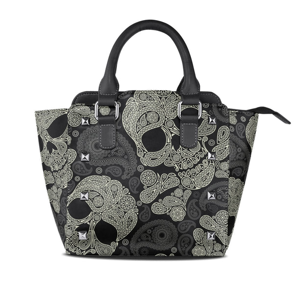 Paisley Skull Leather Mini Handbag