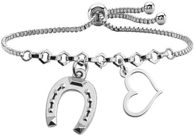 Lucky Horseshoe Love Heart Bracelet