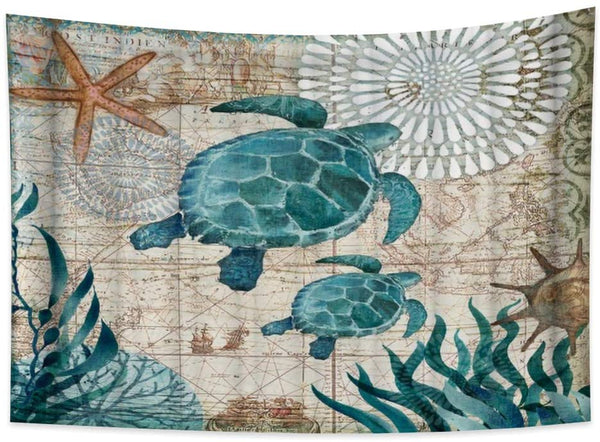 33.9x27.6 inch Sea Turtle Wall Hanging Tapestry