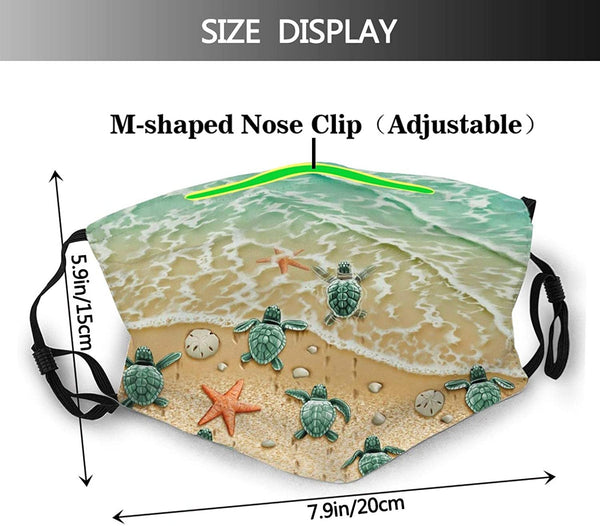 Baby Sea Turtles Face Cover Protection with Filter Pocket