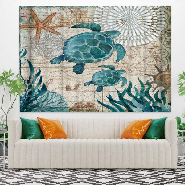 33.9x27.6 inch Sea Turtle Wall Hanging Tapestry