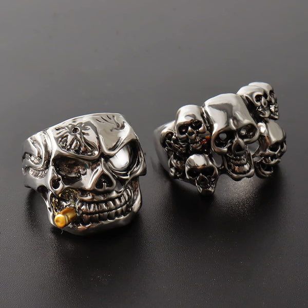 Skull Rings Set For Men