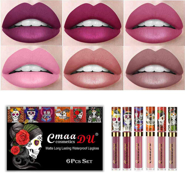 6Pcs Set Skull Matte Long Lasting Waterproof Liquid Lipstick