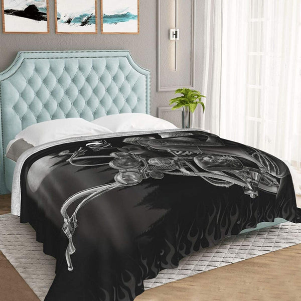 R-IDE OR D-IE Skull Throw Blanket, 60 x 50 Inch