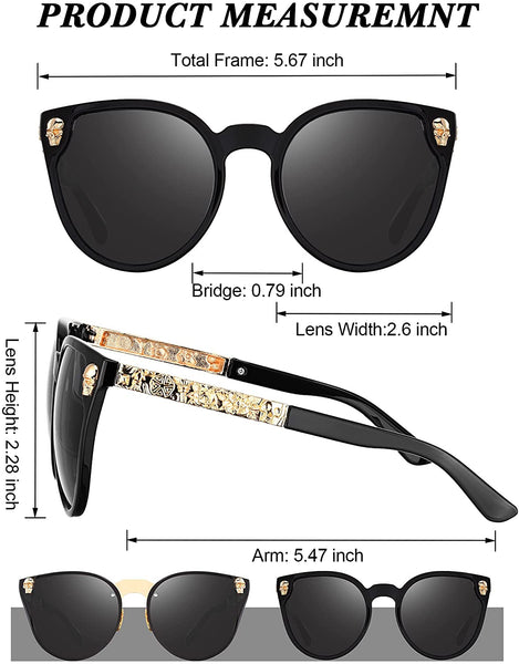 2 Pair Cat Eye Rimless Skull Design Sunglasses