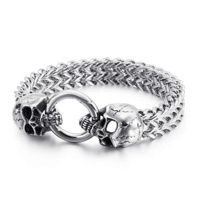 Men Stainless Steel Skull Head Bracelet