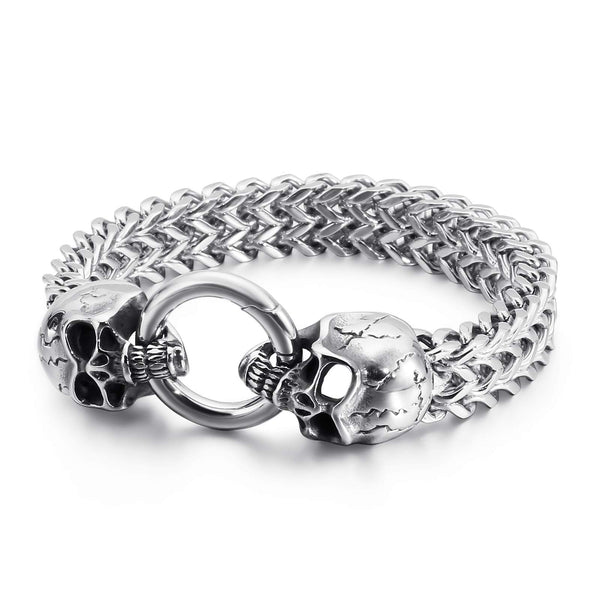 Men Stainless Steel Skull Head Bracelet