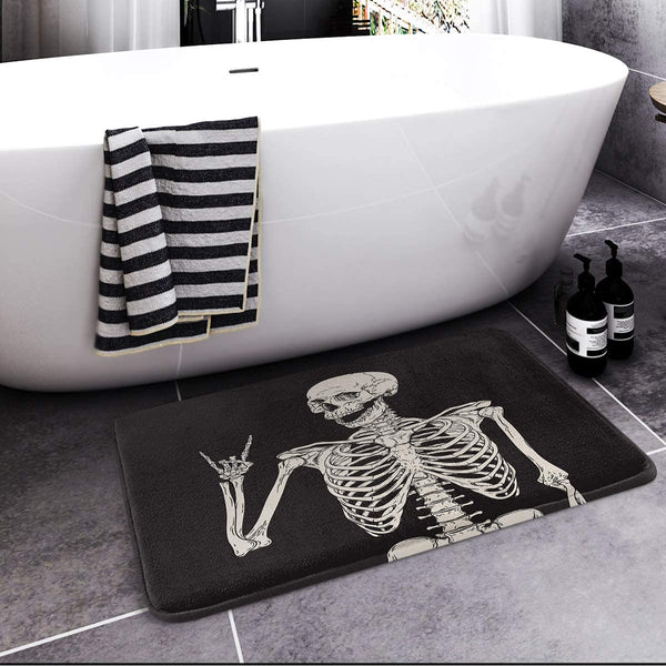Non Slip Washable Skeleton Skull Floor Mat 18'' X 30''