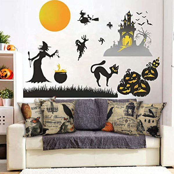 Skull Decorations Throw Pillow Covers 18x18 Set of 4