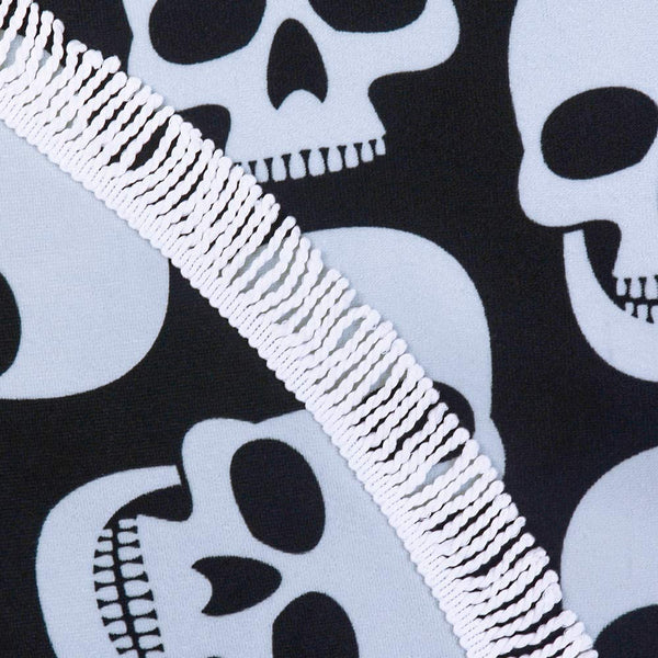 Microfiber Skull Round Yoga Beach Towel