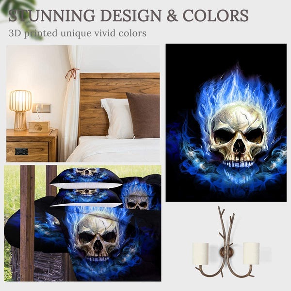 Skull Print Comforter 4 Piece Set