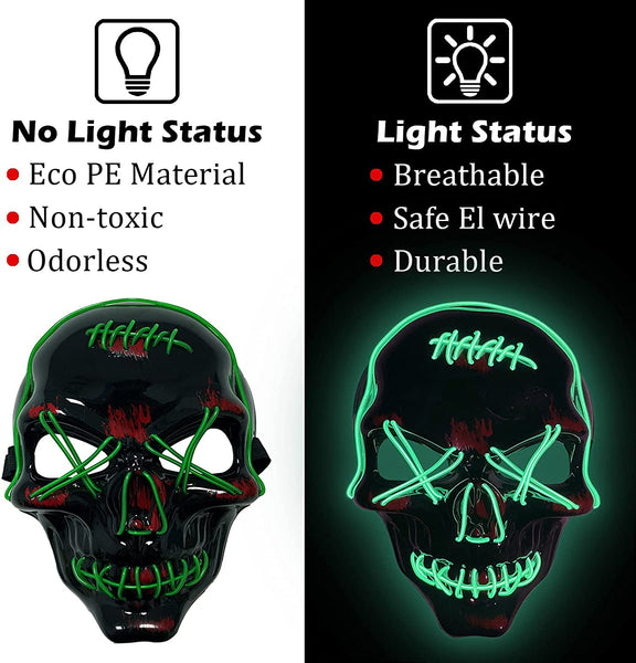 Skull Purge LED Light Up Mask