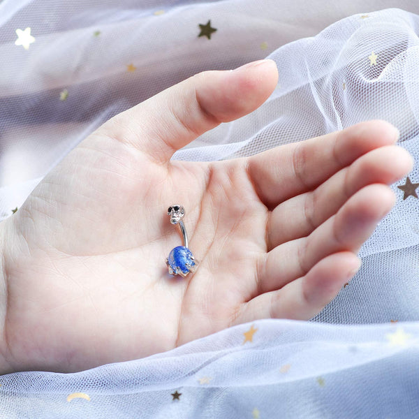 Surgical Steel Skull Navel Belly Button Ring